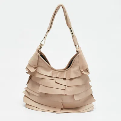 Pre-owned Saint Laurent Blush Pink Leather Small St Tropez Hobo