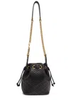 Saint Laurent Bo Chain Quilted Leather Bucket Bag In Black