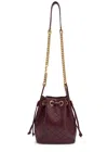 Saint Laurent Cassandra Small Ysl Bucket Bag In Quilted Leather In Burgundy