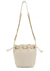 Saint Laurent Bo Chain Quilted Leather Bucket Bag In White