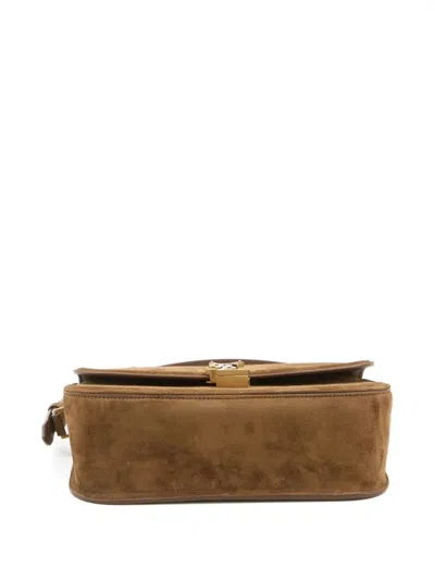 Saint Laurent Bo Mng M Solf Suede Satin In Brown