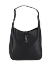 Saint Laurent Le 5 À 7 Soft Small In Spazzolato-effect Textile In Black