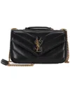 Saint Laurent Loulou Small Ysl Shoulder Bag In Quilted Leather In Black