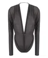 Saint Laurent Mousseline Body In Grey