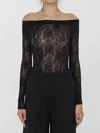 Saint Laurent Bodysuit In Tricot-knit Fabric In Black