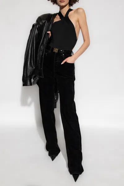 Saint Laurent Bodysuit With Denuded Shoulders In Black