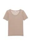 Saint Laurent Bois De Rose Round Neck T-shirt For Men In Pink