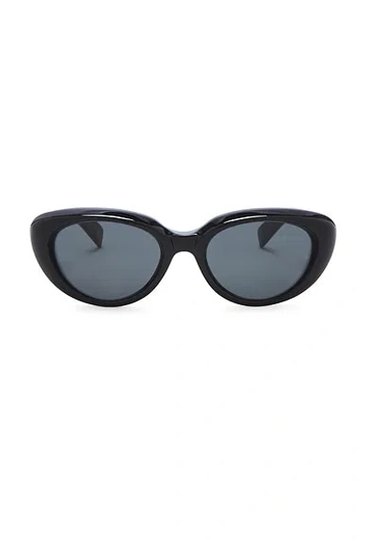 Saint Laurent Bold Angled Cat Eye Sunglasses In Black