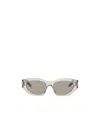 Saint Laurent Bold Geo Oval-frame Sunglasses In Nude
