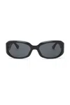 Saint Laurent Bold Injected Rectangular Sunglasses In Black