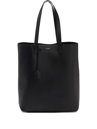 Saint Laurent Bold Leather Tote Bag In Black