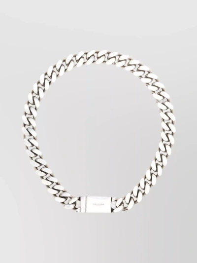 Saint Laurent Bold Link Chain Necklace In Metallic