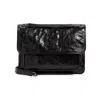 Saint Laurent Niki Medium Flap Ysl Shoulder Bag In Crinkled Leather