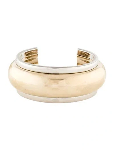 Pre-owned Saint Laurent Bombe Bicolor Cuff Bracelet, 6.5" In Multi
