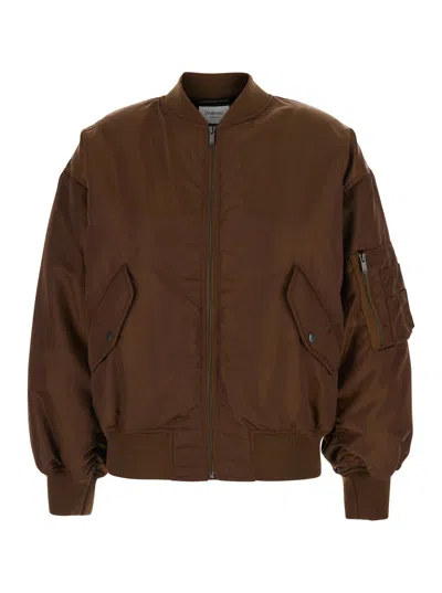 Saint Laurent Bomber Ample Tech Bril In Brown