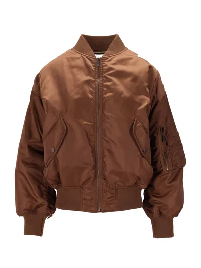 Saint Laurent Bomber Ample Tech Bril Wr Recy In Brown