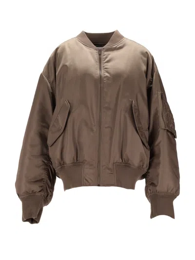Saint Laurent Bomber Ample Tech Bril Wr Recy In Neutral