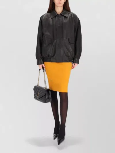 Saint Laurent Bomber Coat Balloon Shape Collared Neck