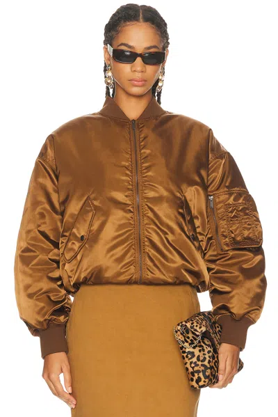 Saint Laurent Long-sleeved Casual Jacket In Brown