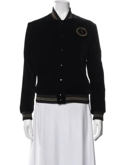 Pre-owned Saint Laurent Bomber Jacket In Black/gold