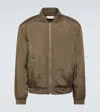 Saint Laurent Twill Teddy Bomber Jacket In Green