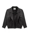 Saint Laurent Bomber Jacket In Bubbled Lambskin In Black