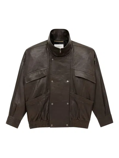 SAINT LAURENT BOMBER JACKET IN BUBBLED LAMBSKIN
