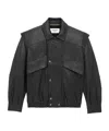 Saint Laurent Bomber Jacket In Bubbled Lambskin In Black