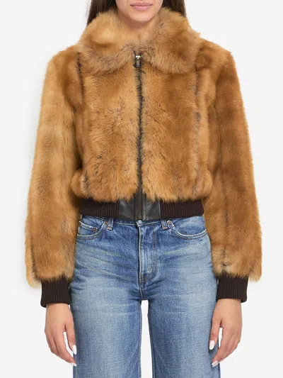 SAINT LAURENT BOMBER JACKET IN SHEARLING