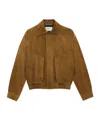 Saint Laurent Contemporary Silhouette Suede Jacket In Brown