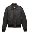 Saint Laurent Bomber Jacket In Vintage Grained Lambskin And Shearling