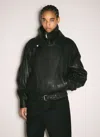 Saint Laurent Oversized Leather Blouson In Black