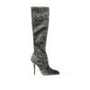 Saint Laurent Bonnie Velvet Boots In Green