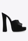 Saint Laurent Satin Boogie Platform Mules 110 In Black
