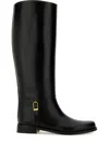 Saint Laurent Black Horny Leather Boots In Black