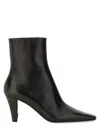 Saint Laurent Josie Embellished Leather Ankle Boots In Black