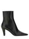 Saint Laurent Josie Embellished Leather Ankle Boots In Black