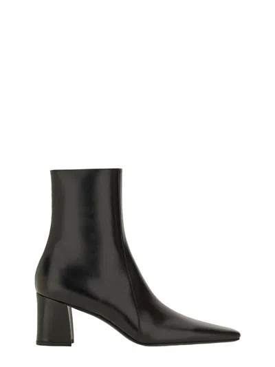 Saint Laurent Rainer 75 Patent Leather Ankle Boots In Black