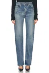 Saint Laurent Bootcut Leg Jeans In Blue