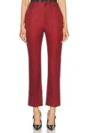 Saint Laurent Cotton-twill Straight-leg Pants In Rouge Fonce