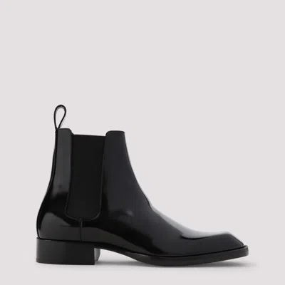 Saint Laurent Wyatt 30mm Suede Chelsea Boots In Black
