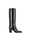 Saint Laurent Stivali Julia 70 In Pelle Nera Donna In Black