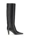Saint Laurent Jill Calfskin Knee Boots In Black