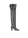 Saint Laurent 85mm Julia Leather Buckle-fastening Thigh-high Boots In Black