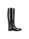 Saint Laurent Julia Calf-leather Buckle Boots In Black