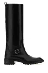 Saint Laurent Vadim Leather Ankle Boots With Buckle Detail In Black