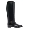 Saint Laurent Julia Glossed Leather Knee-high Boots In Black