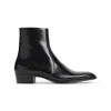 Saint Laurent Black Roman Boots In Smooth Leather In Black
