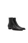 Saint Laurent Augustin Zip Detailed Ankle Boots In Black