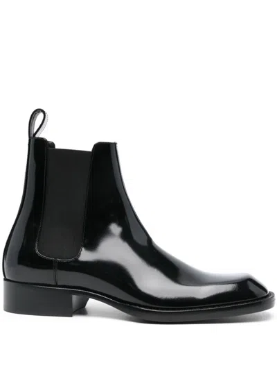 Saint Laurent Vadim Polished-leather Chelsea Boots In Black